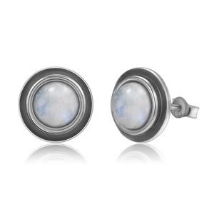 Real moonstone ear studs sterling silver earrings